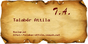 Talabér Attila névjegykártya